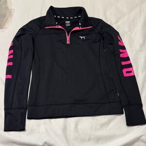 PINK Victoria's Secret Black and Pink Sweatshirt